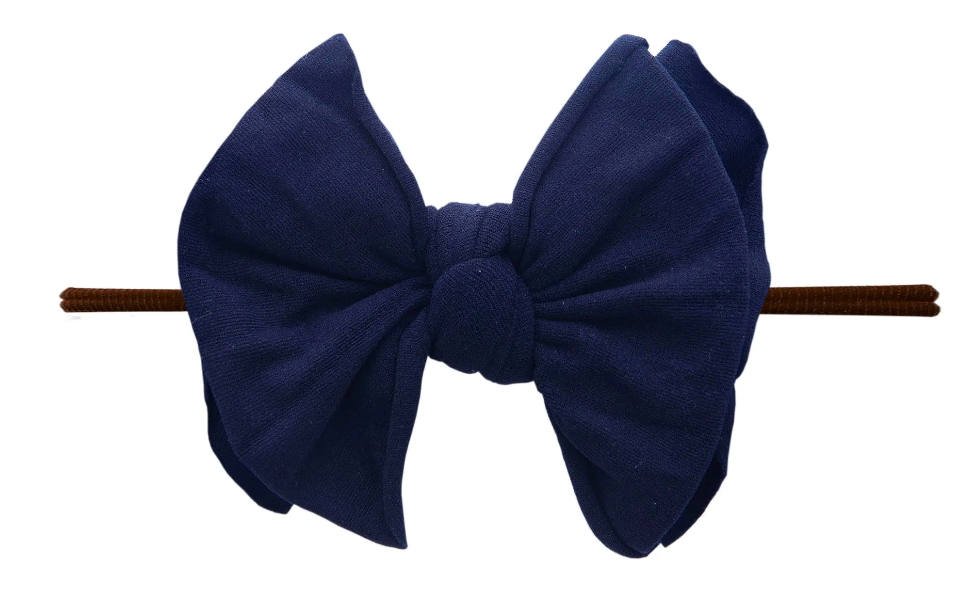 Baby Bling Navy / Brown FAB-BOW-LOUS Skinny Headband