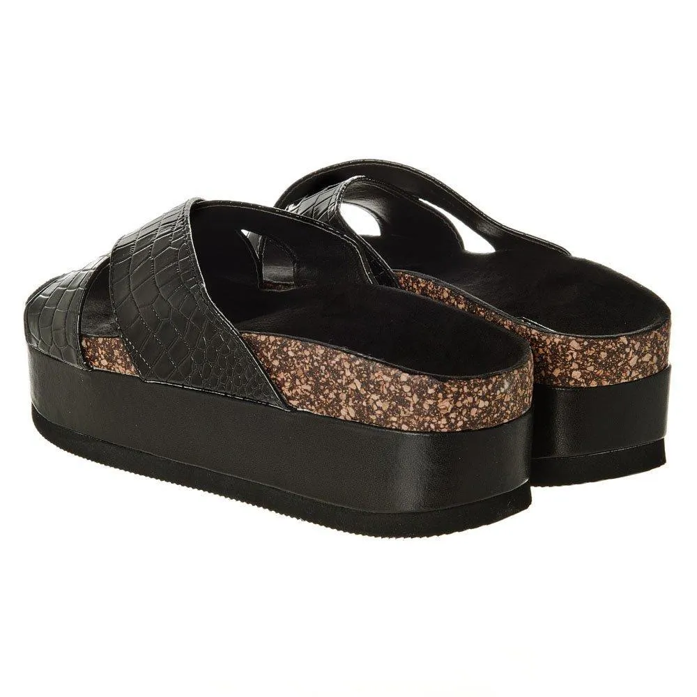 Belice Medium Heel Birkenstock Style Platform Mule