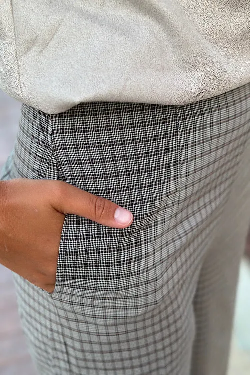 Blair - Plaid Wide Leg Woven Pants