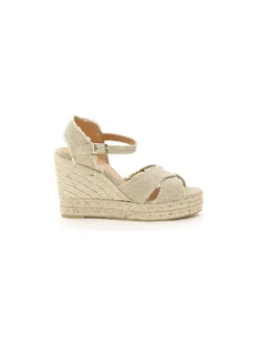 Bromelia Linen Wedge Sandals