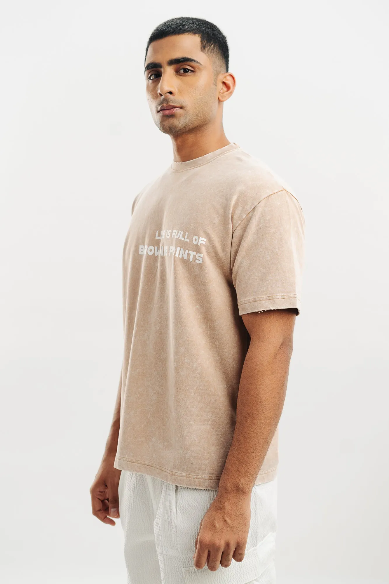 Brownie Acid Wash Men's Oversized Tees