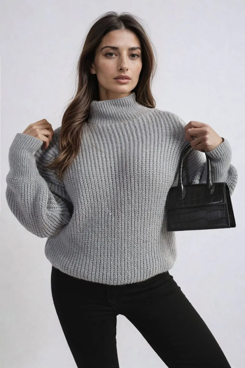 Buttons Long Sleeves Chunky Knit Top