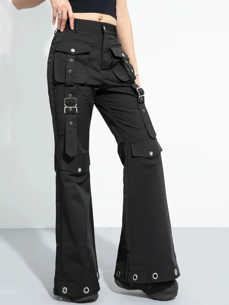 Casual Minimal Goth Trendy Cargo Trousers