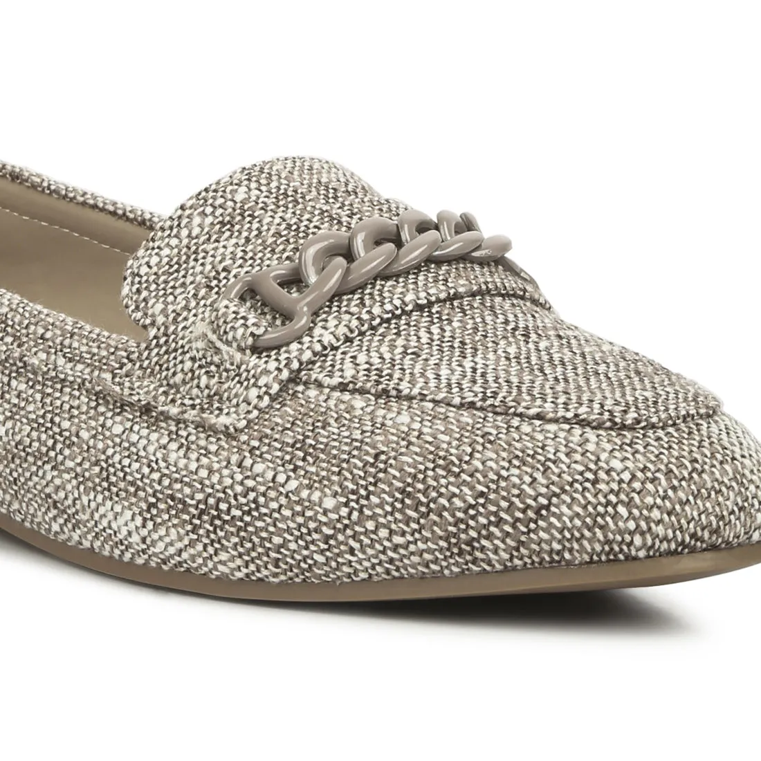 Chain Embellished Loafers