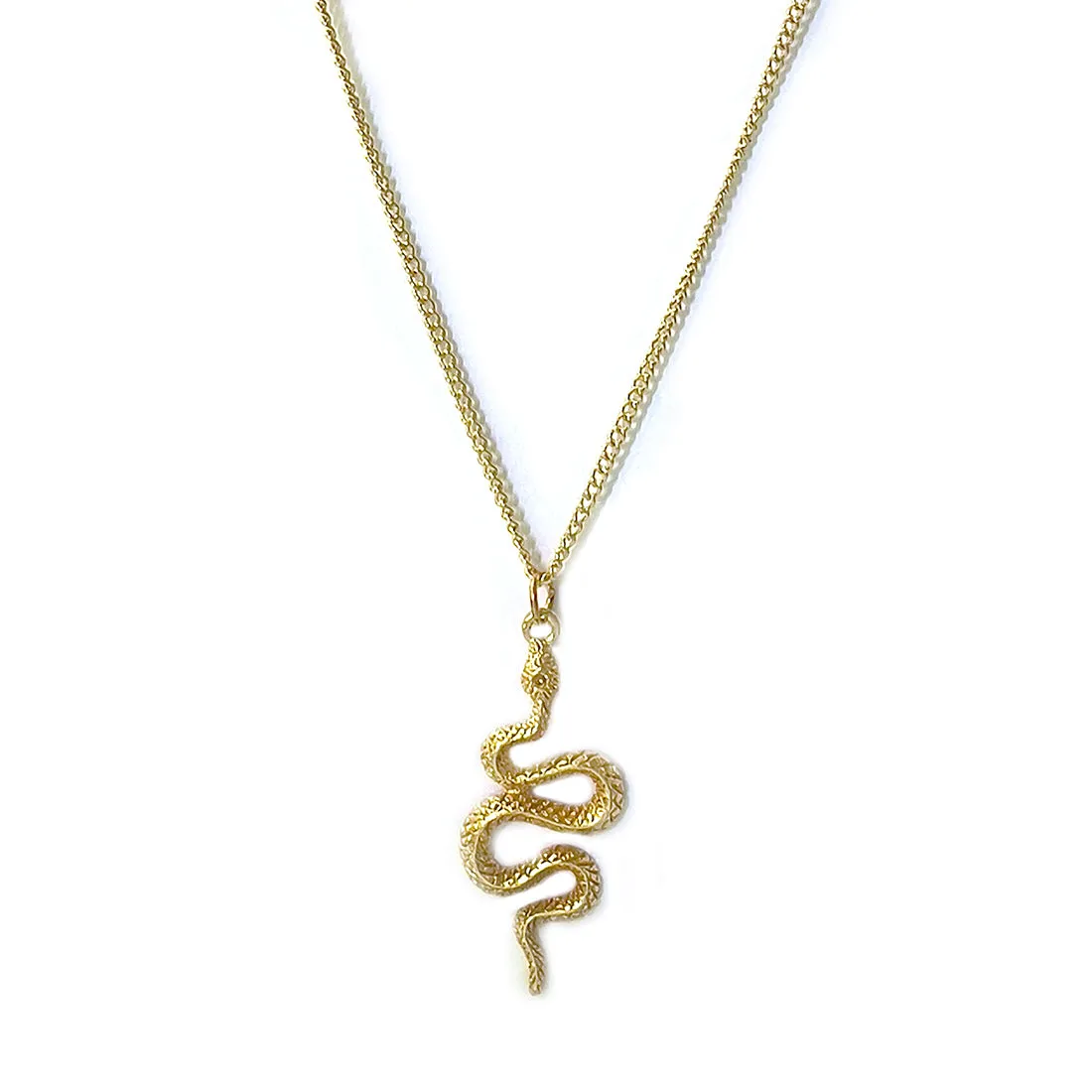 Chunky Chain-Link Snake Pendant Gold-Toned Multi-Layered Necklace