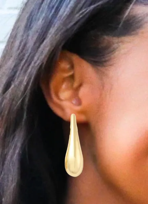 Chunky Gold Long Teardrops