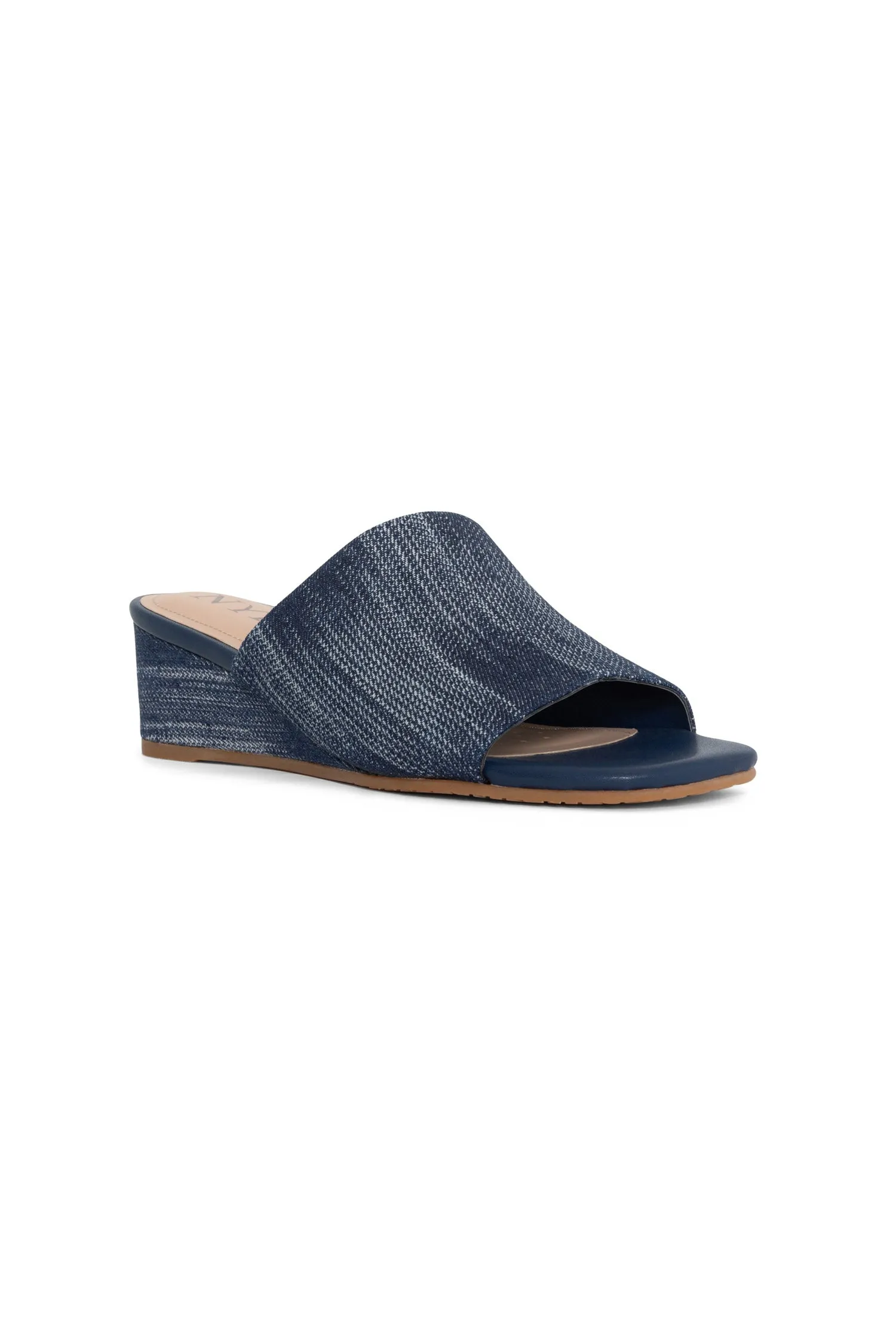 Claudine Wedge Mule Sandals - Dark Blue