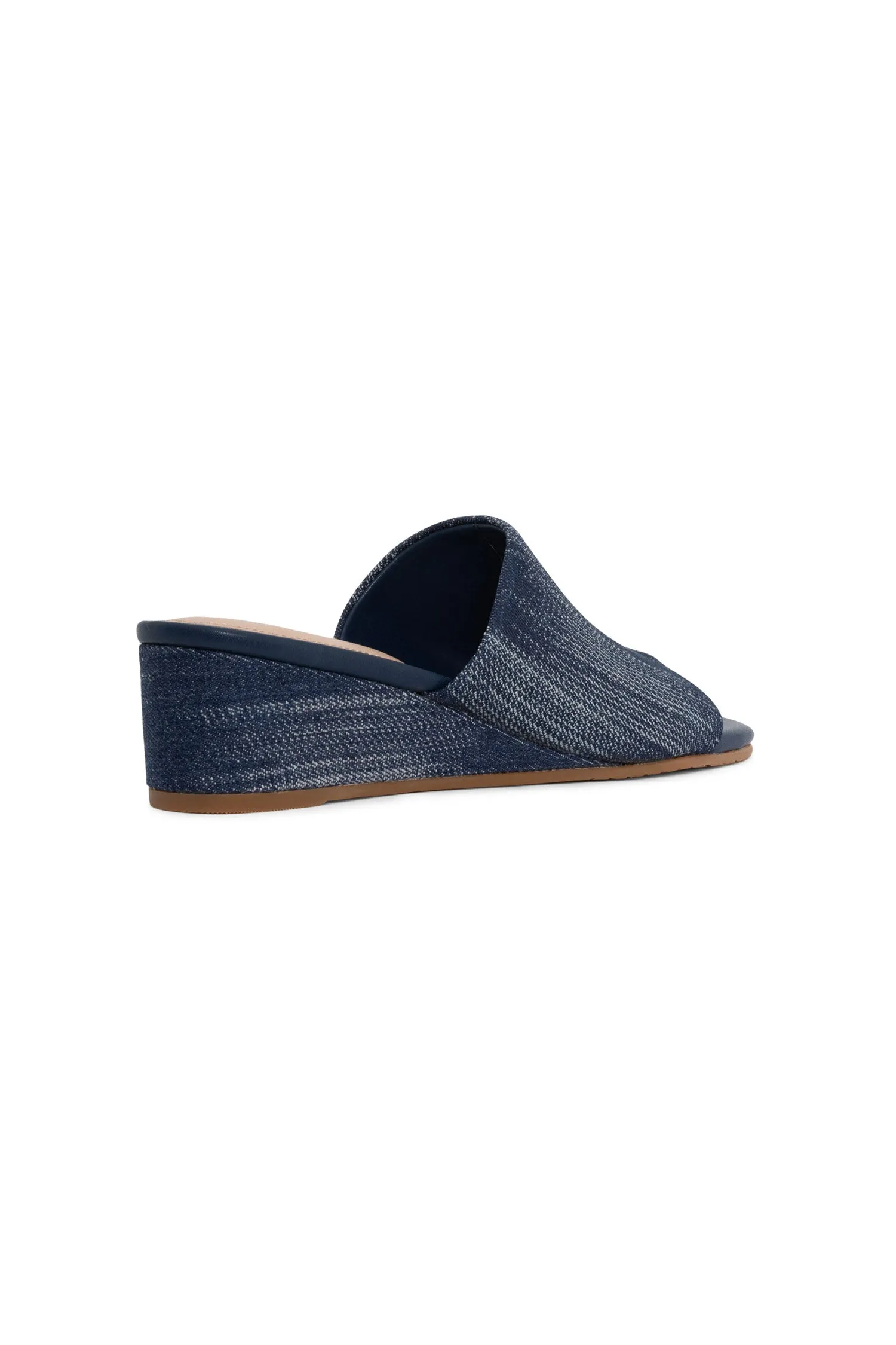 Claudine Wedge Mule Sandals - Dark Blue