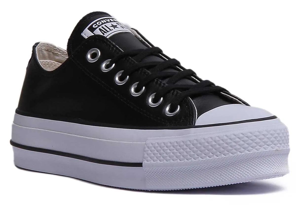 Converse 561681C CT All Star Low Platform Trainer In Black White For Women