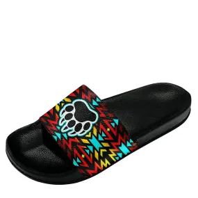 Fire Colors and Turquoise Bearpaw Slide Sandals