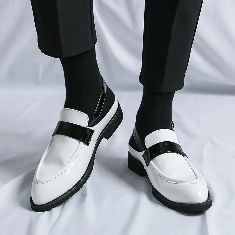 Flat Ankle Strap Patent Leather Loafers