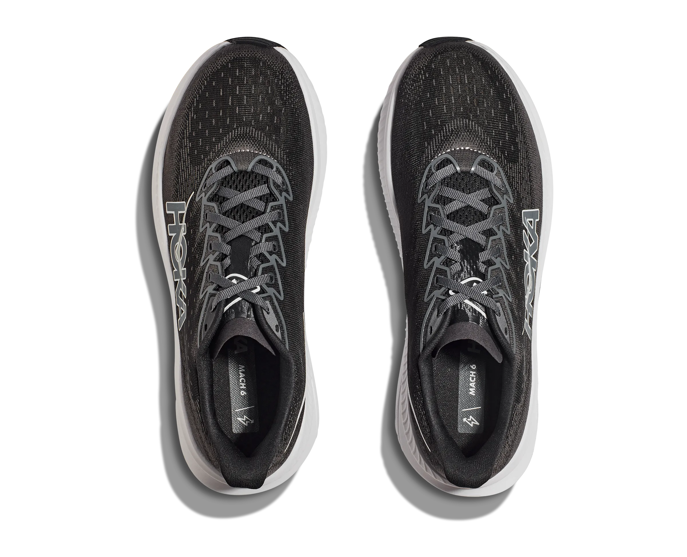 Hoka Mach 6 Black White Wide Women's