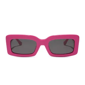 INDY - BRIGHT PINK   GREY SUNGLASSES