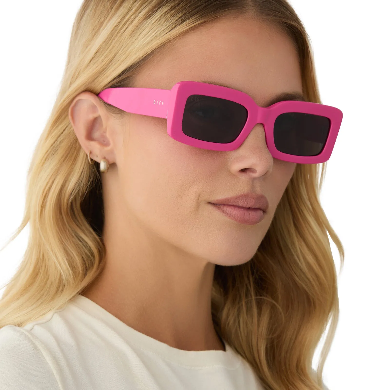 INDY - BRIGHT PINK   GREY SUNGLASSES