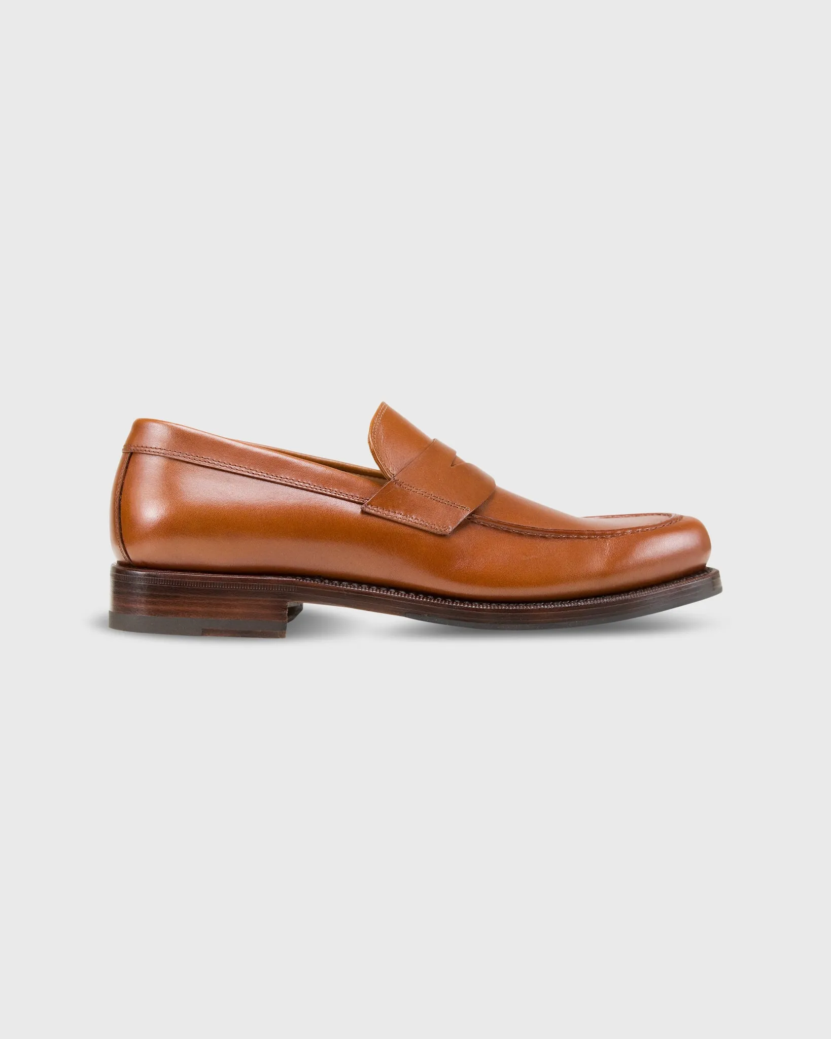 Italian Penny Loafer in Medium Brown Calfskin