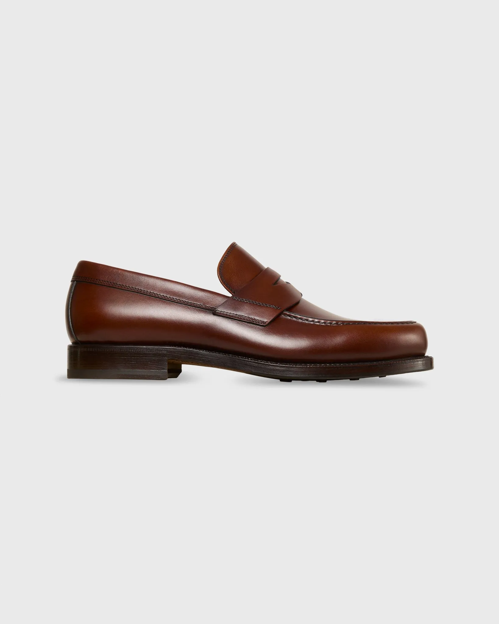 Italian Penny Loafer in Medium Brown Calfskin