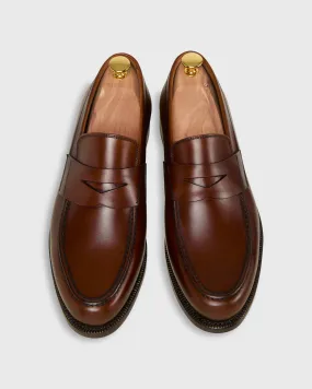 Italian Penny Loafer in Medium Brown Calfskin