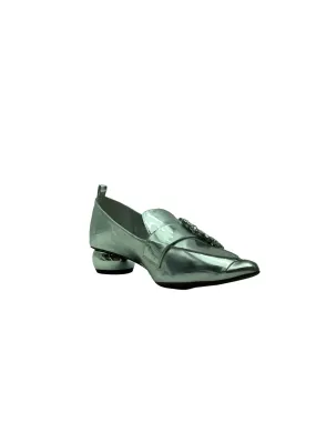 Jeffrey Campbell Women's Viona Loafers Silver Patent Leather Size: 9