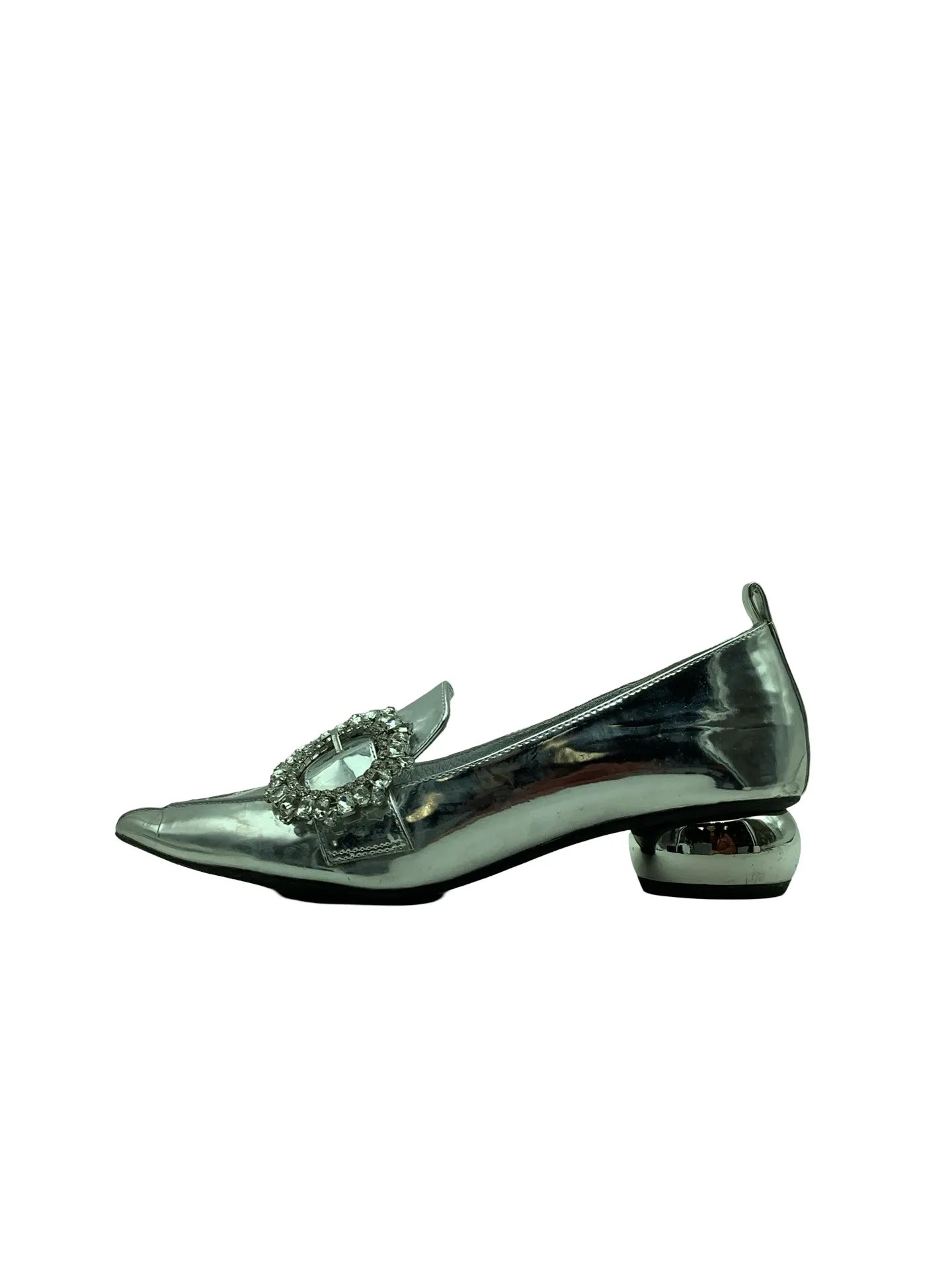 Jeffrey Campbell Women's Viona Loafers Silver Patent Leather Size: 9