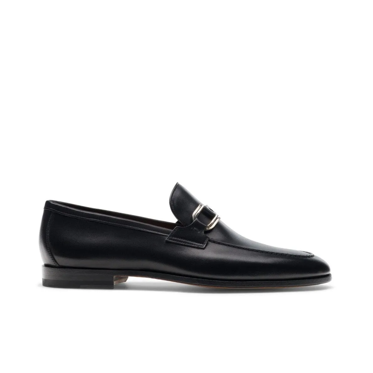 Magnanni Silvano 24385 Men's Shoes Black Calf-Skin Leather Buckle Slip-On Loafers (MAGS1139)