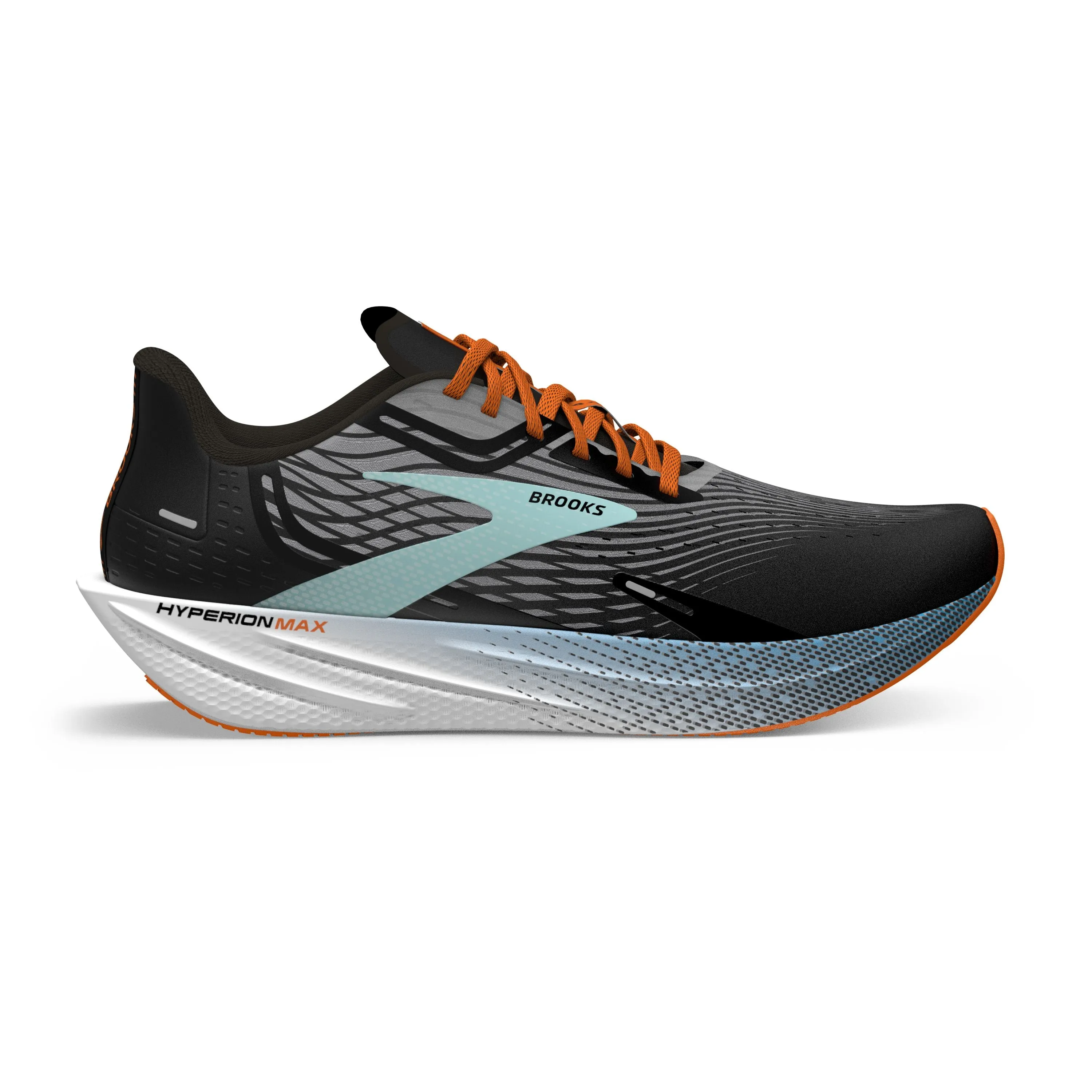 Mens Brooks Running Hyperion Max in Black/Grey/Orange Clown Fish