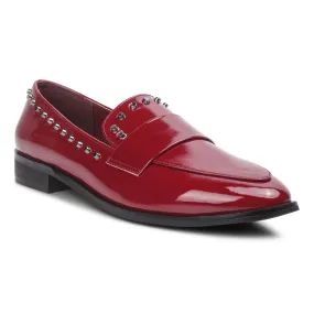 Patent Stud Penny Loafers