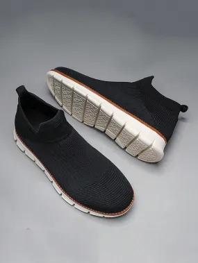 Plus Size Men's Slip-On Breathable Casual Sneakers, Fashionable, Versatile, Lightweight Comfortable Running Shoes