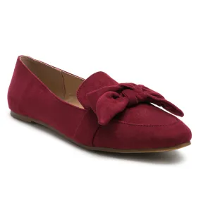 Pointed Toe Loafers in Burgundy