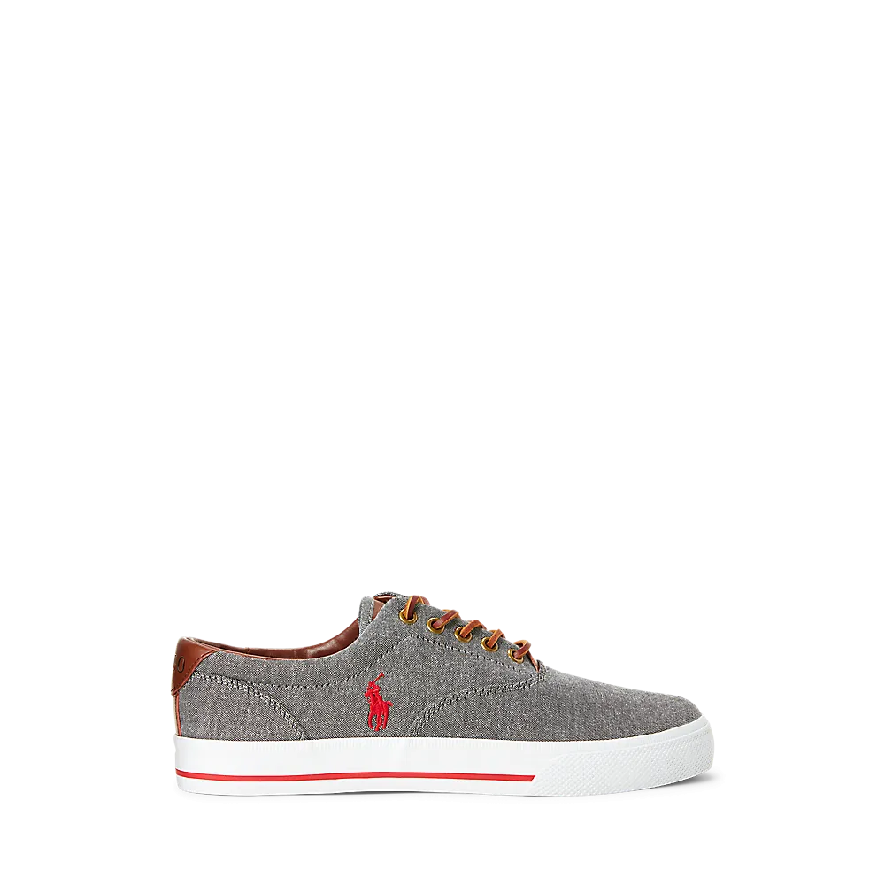 Polo Ralph Lauren Vaughn Chambray And Leather Sneaker