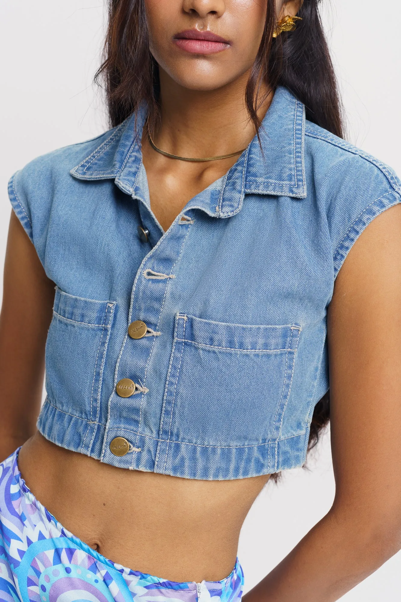 Retro Classic Denim Top