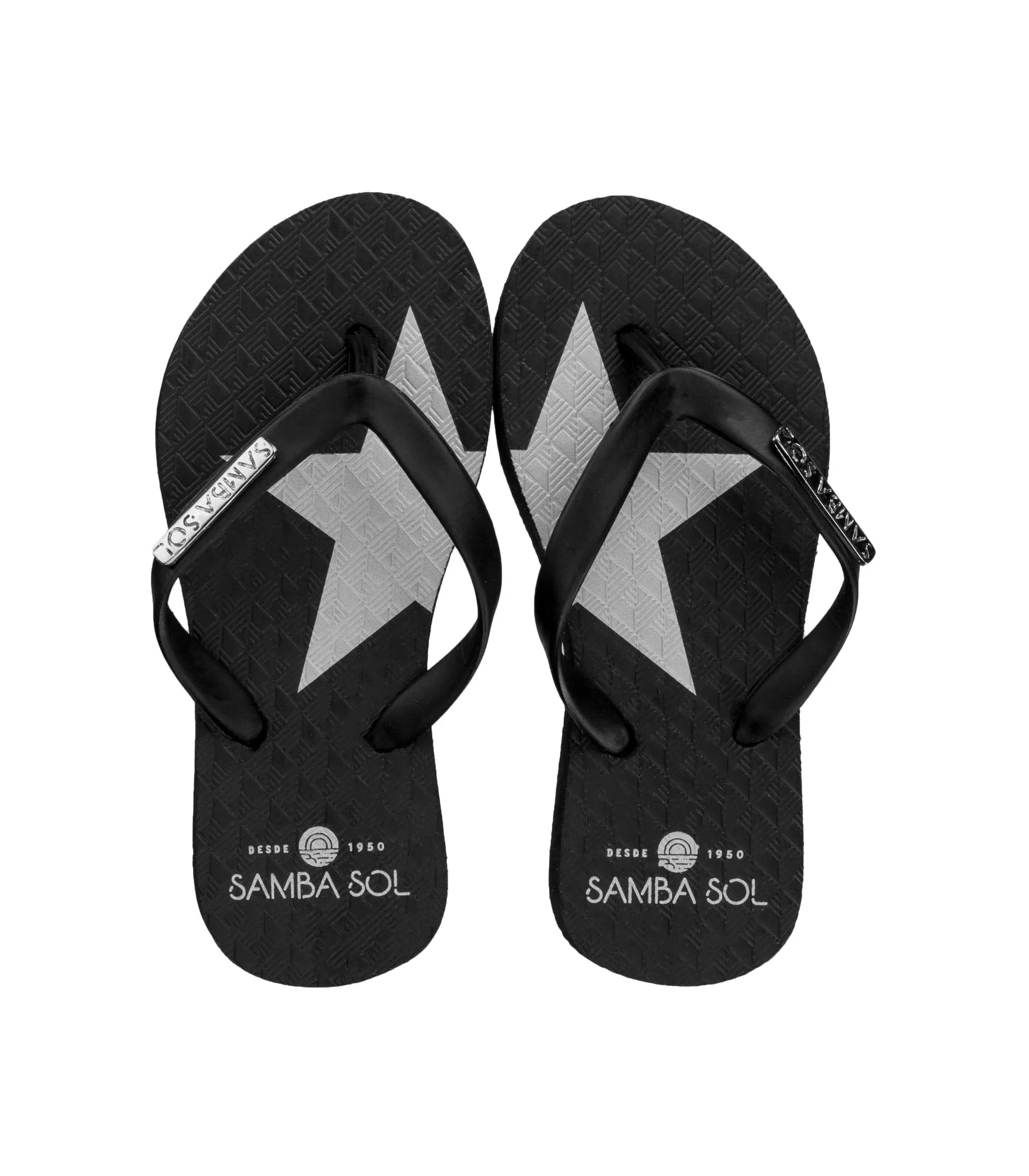 Samba Sol Kid's Fashion Collection Flip Flops - Silver Star