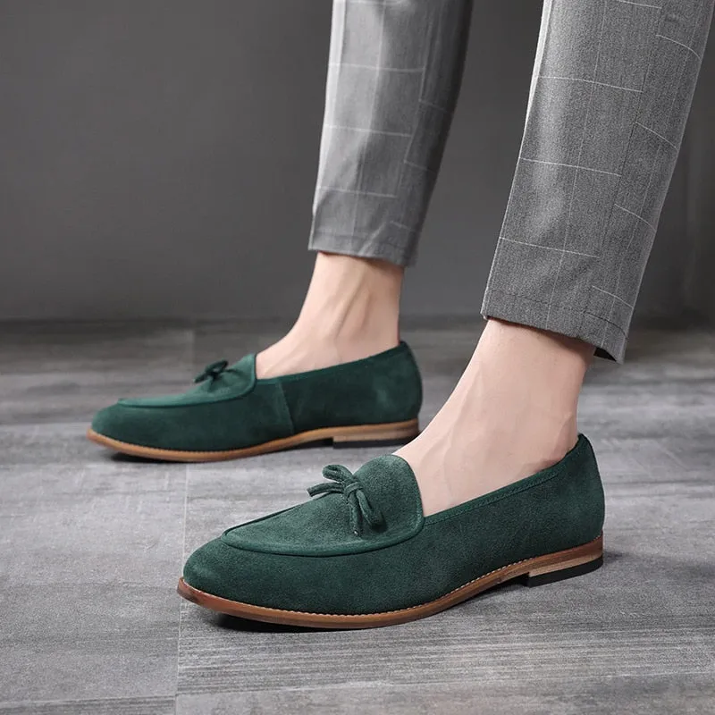 Small Bow Solid Suede Loafers Shoes