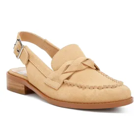 Woven Strap Slingback Loafers