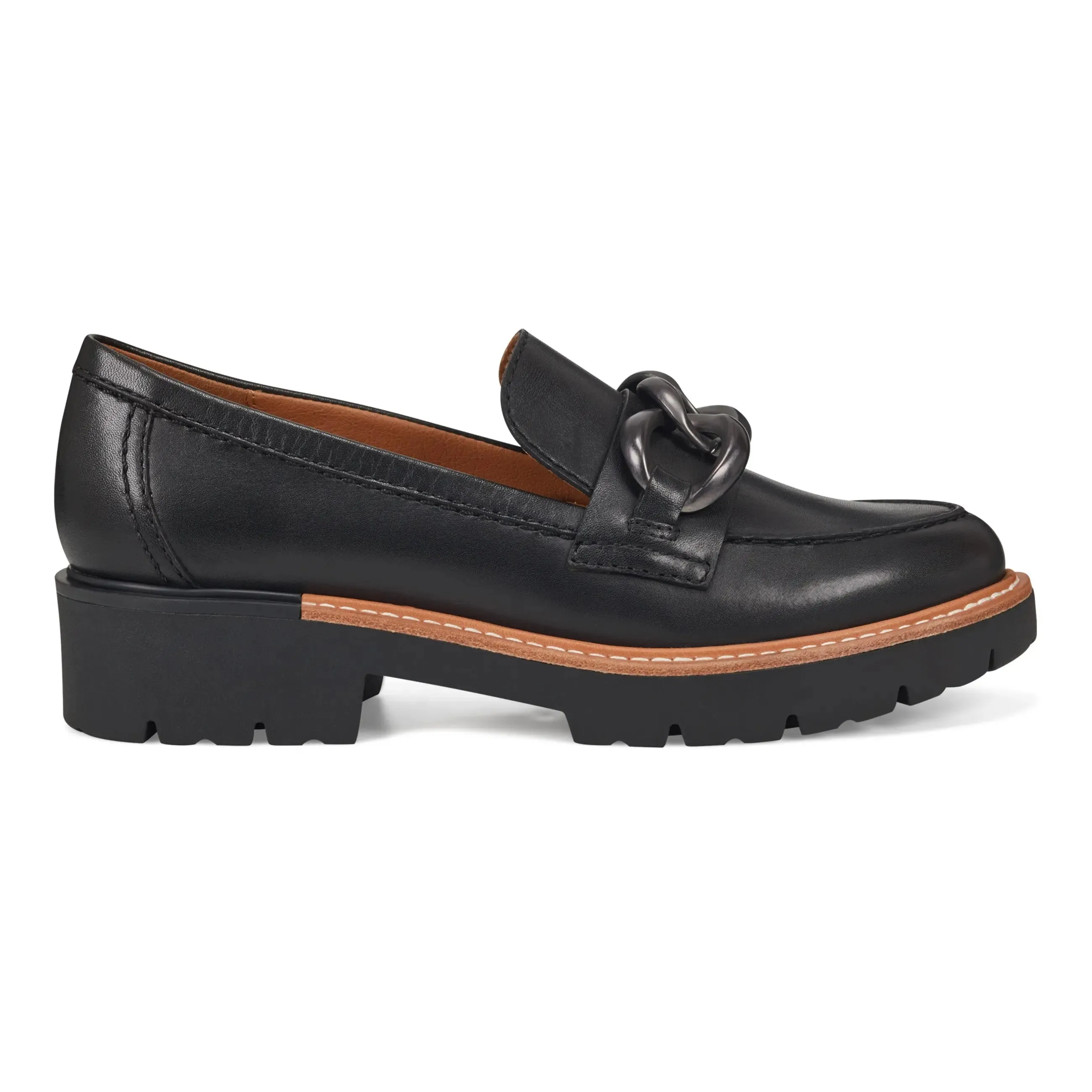 Zalor Round Toe Lug Sole Casual Slip-on Loafers